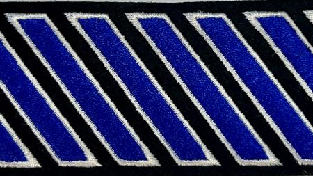 Uniform Hash Marks for Years of Service - ROYAL BLUE Trimmed by WHITE on BLACK