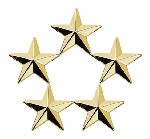 FIVE STAR CLUSTER - 7/16" TALL STARS - SOLD in PAIRS.