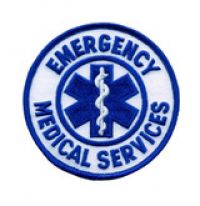 EMERGENCY MEDICAL SERVICES 3.5" REFLECTIVE ROUND PATCH - SEW ON.