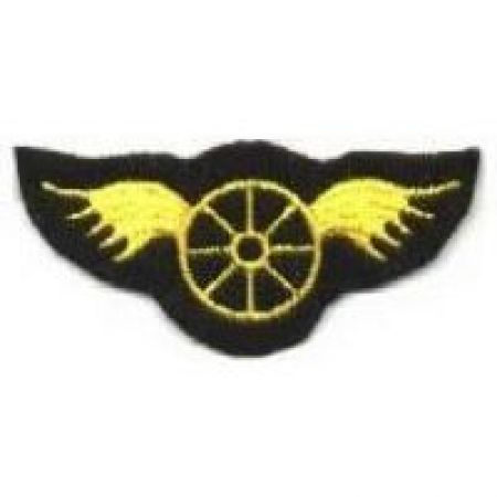 LAPD MOTOR UNIT WHEEL WITH WINGS - GOLD - 2-3/4" X 1-1/4".