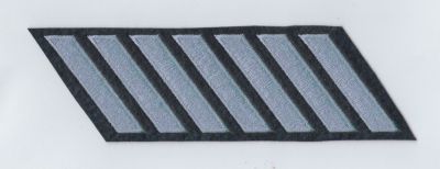 HASH MARKS - 1 STRIPE EACH - MEDIUM GREY on BLACK FELT.