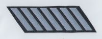 HASH MARKS - 1 STRIPE EACH - MEDIUM GREY on BLACK FELT.