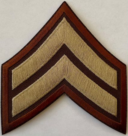 CORPORAL (CPL) CHEVRON BEIGE on BROWN - SOLD in PAIRS.