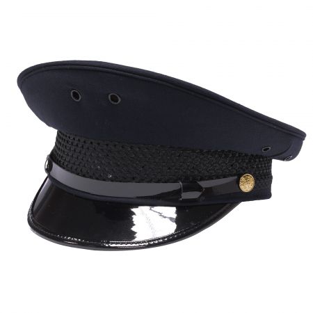 MANUFACTURER DISCONTINUING - LAPD 100% Wool Round Duty Cap, LAPD DARK NAVY