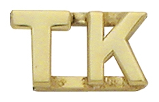 CUSTOM TWO (2) LETTERS - COLLAR BRASS -3/8" TALL - SOLD in PAIRS.