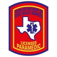 TEXAS LICENSED PARAMEDIC WITH STAR OF LIFE STICKER WINDOW STICKER - PEEL & STICK.
