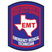 TEXAS EMERGENCY MEDICAL TECHNICIAN, EMT WINDOW STICKER - PEEL & STICK.