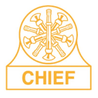 CHIEF 5 CROSSED BUGLES STICKER INSIDE WINDOW STICKER - PEEL & STICK.