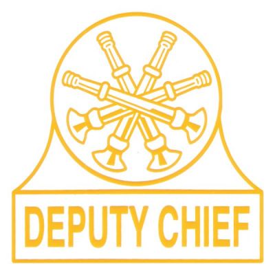 DEPUTY CHIEF 4 CROSSED BUGLES STICKER INSIDE WINDOW STICKER - PEEL & STICK.