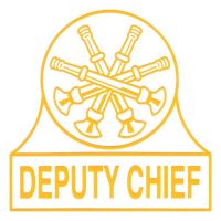 DEPUTY CHIEF 4 CROSSED BUGLES STICKER INSIDE WINDOW STICKER - PEEL & STICK.