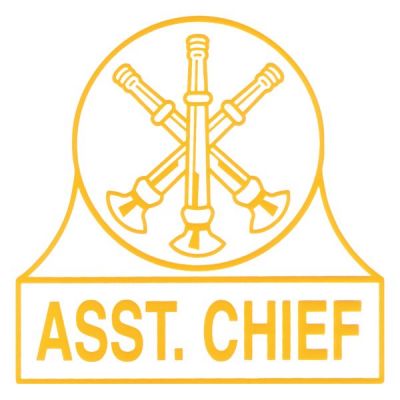 ASSIST CHIEF 3 CROSSED BUGLES STICKER INSIDE WINDOW STICKER - PEEL & STICK.
