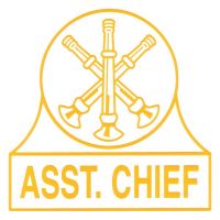 ASSIST CHIEF 3 CROSSED BUGLES STICKER INSIDE WINDOW STICKER - PEEL & STICK.