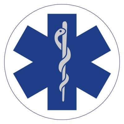 STAR OF LIFE 2.5" INSIDE WINDOW STICKER - PEEL & STICK.