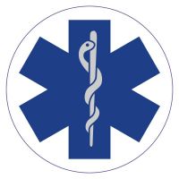 STAR OF LIFE 2.5" INSIDE WINDOW STICKER - PEEL & STICK.