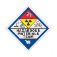 HAZARDOUS MATERIALS TEAM INSIDE WINDOW STICKER - PEEL & STICK.