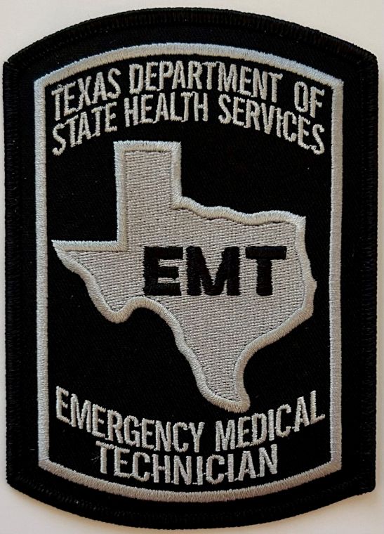 TEXAS EMERGENCY MEDICAL TECHNICIAN SUBDUED SHOULDER PATCH - SEW ON.