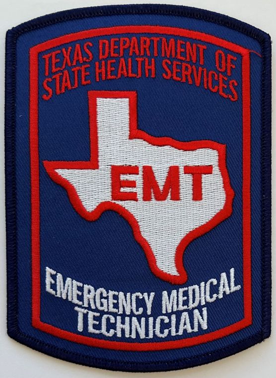 TEXAS EMERGENCY MEDICAL TECHNICIAN SHOULDER PATCH - SEW ON.