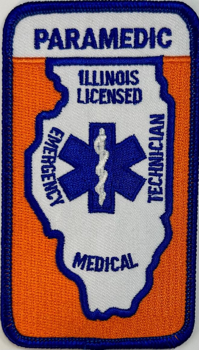 ILLINOIS LICENSED PARAMEDIC SHOULDER PATCH - SEW ON.