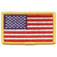 UNITED STATES (USA) FLAG PATCH - MEDIUM GOLD BORDER.