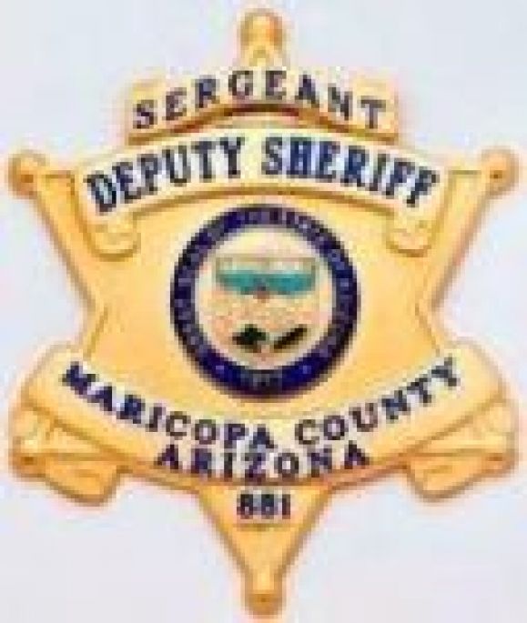 MARICOPA COUNTY (AZ) SHERIFF'S OFFICE METAL UNIFORM BADGE - RANK VERSION.