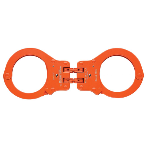 MODEL #850 PEERLESS COLORED HINGED HANDCUFFS.