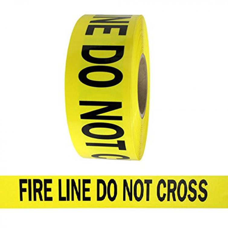 FIRE LINE DO NOT CROSS BARRICADE TAPE - 3" x 1000FT.